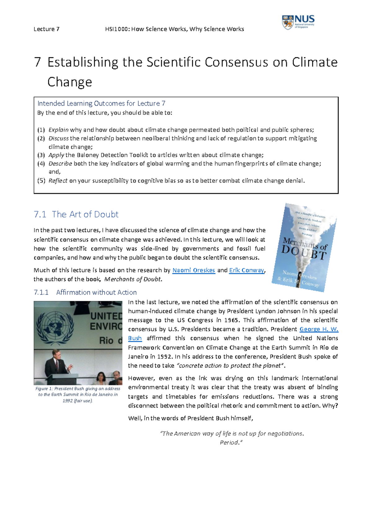 L07 lecture notes - 7 Establishing the Scientific Consensus on Climate ...