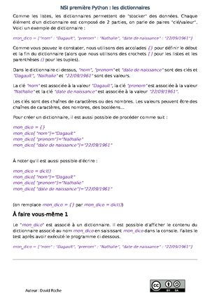01 python les bases - Fiche - FICHE DE REVISION Python : les bases Ce ...
