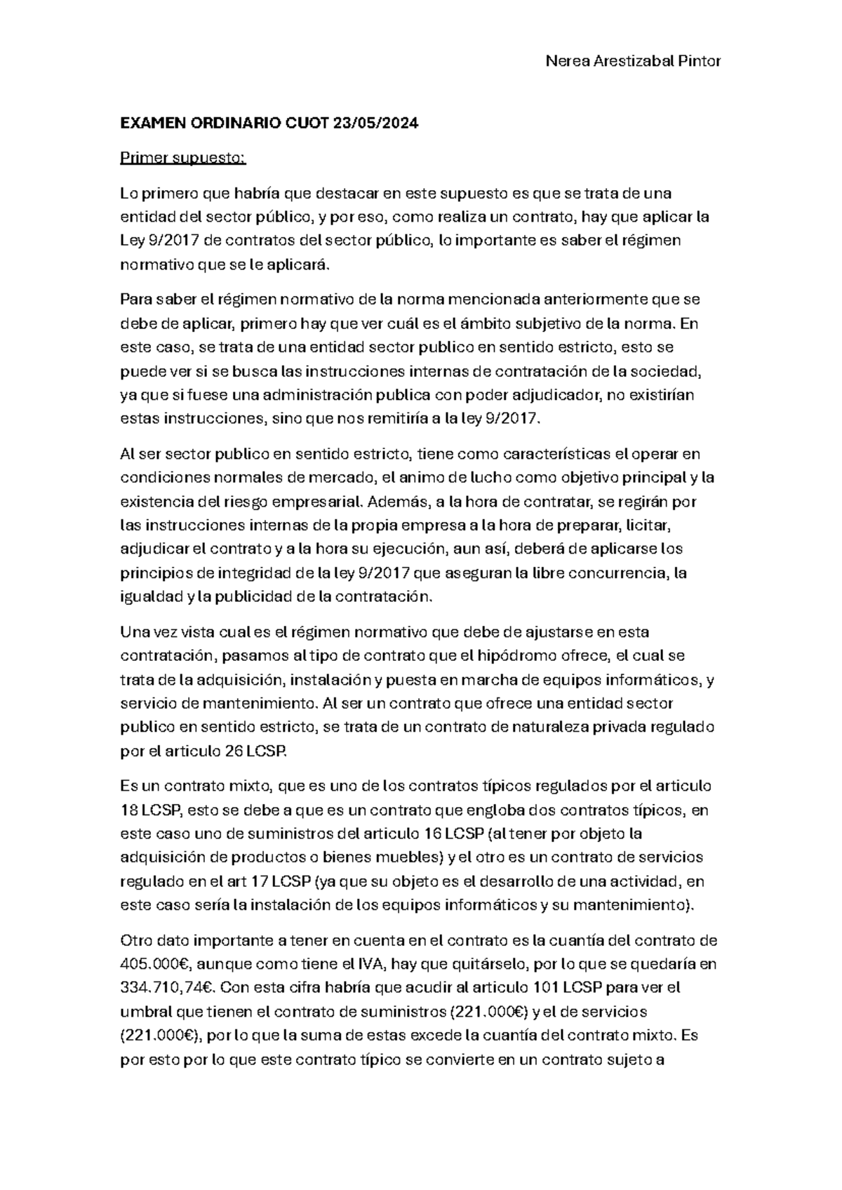 Examen Ordinario CUOT 2024 - EXAMEN ORDINARIO CUOT 23/05/ Primer ...