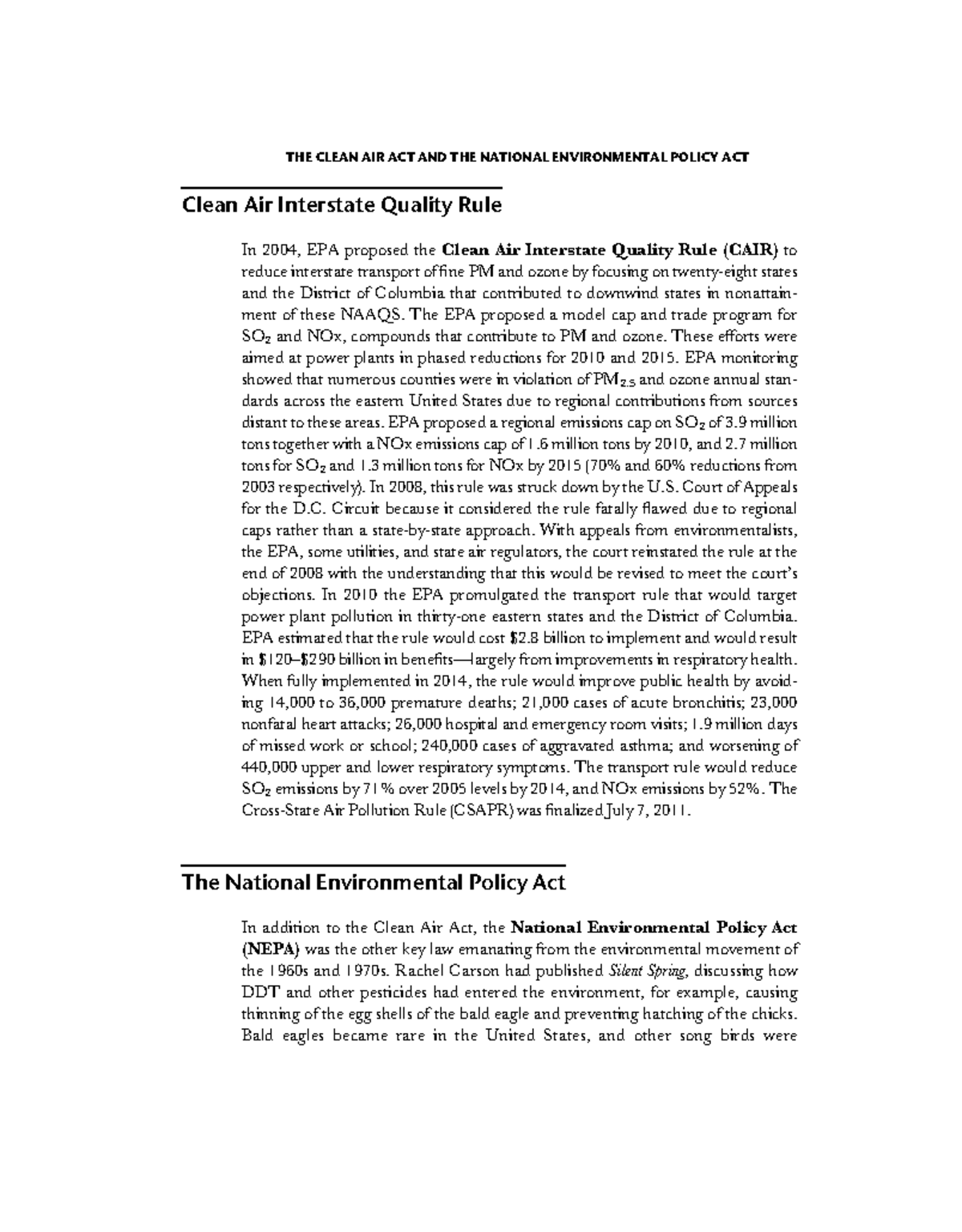 Environmental Policy and Public Health Air Pollution, Global Climate