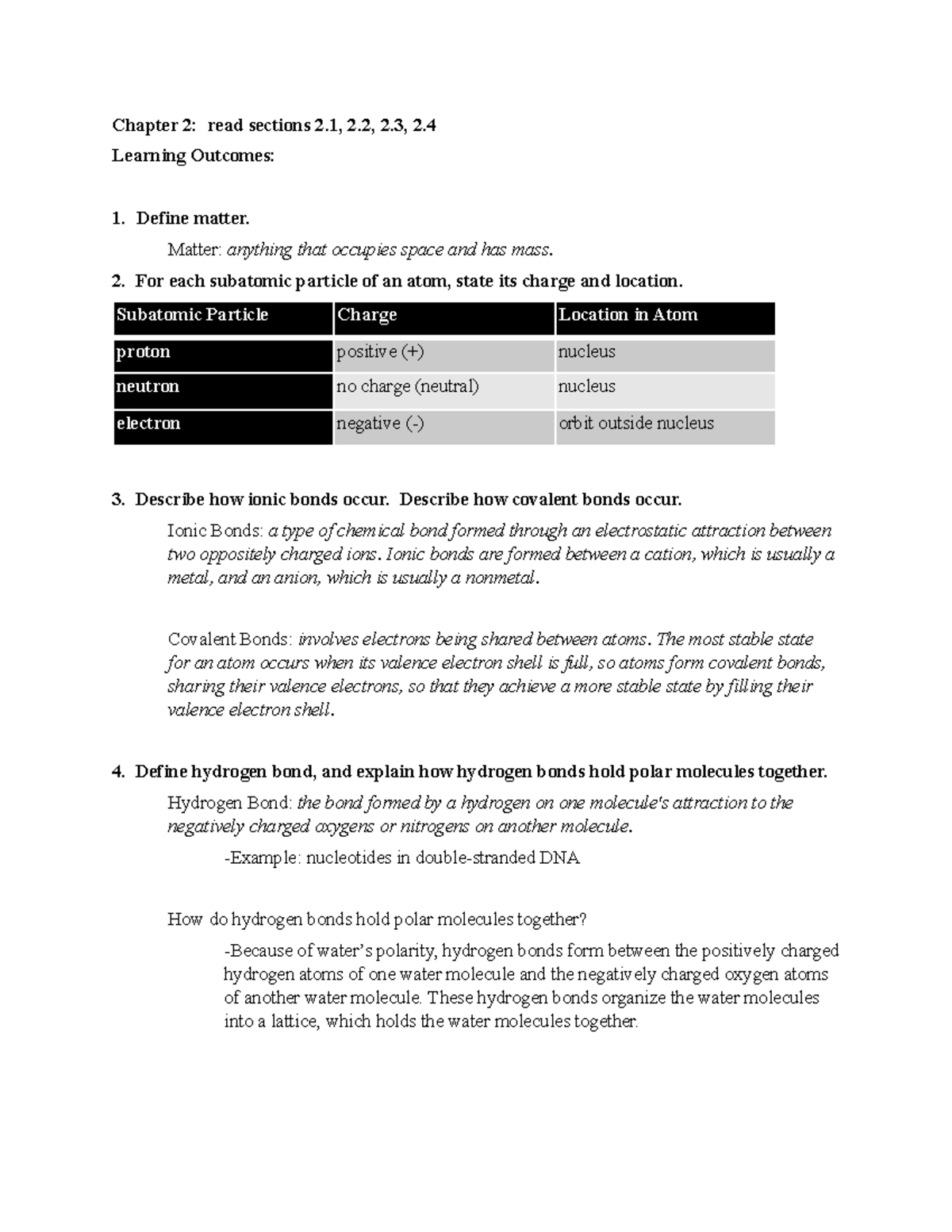 Chapter Two Lecture Notes - Chapter 2: read sections 2, 2, 2, 2 ...