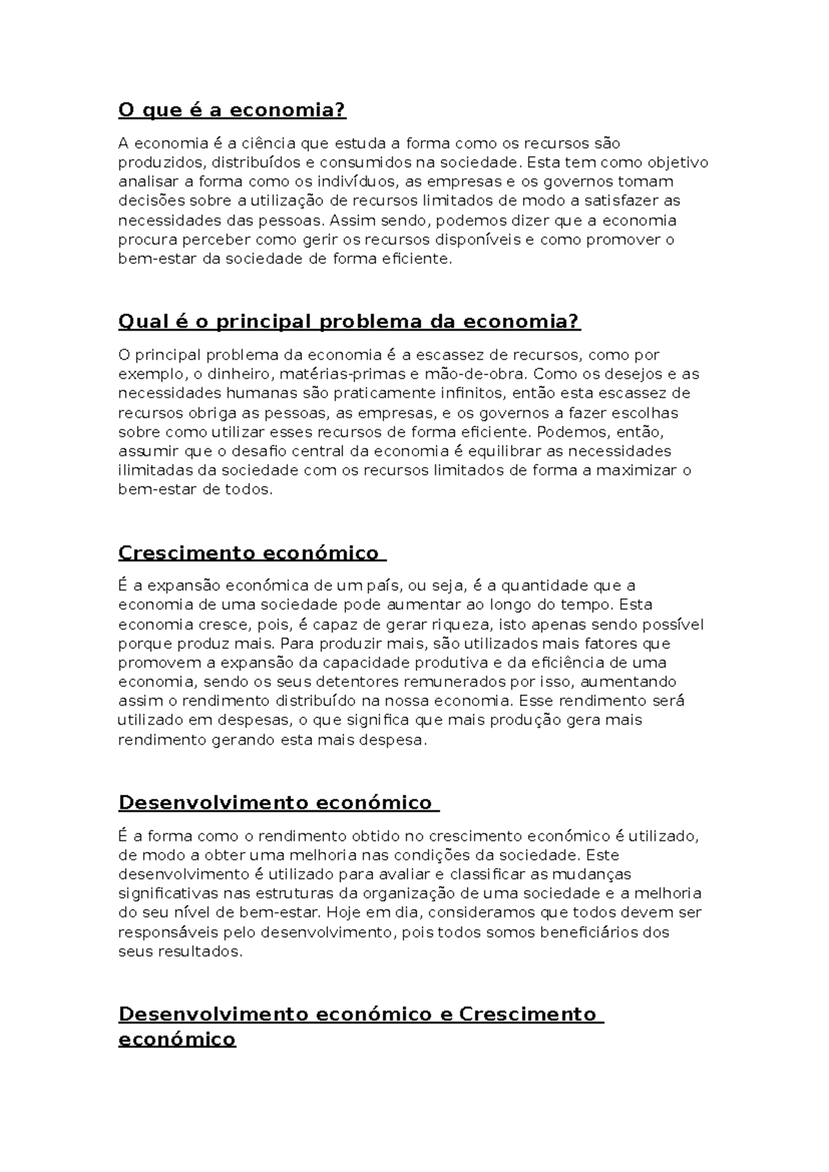 Economia - O que é a economia? A economia é a ciência que estuda a ...