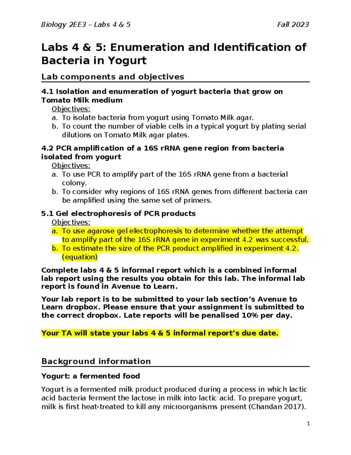 F23 Bio 2EE3 Labs 4 & 5 manual - Labs 4 & 5: Enumeration and ...