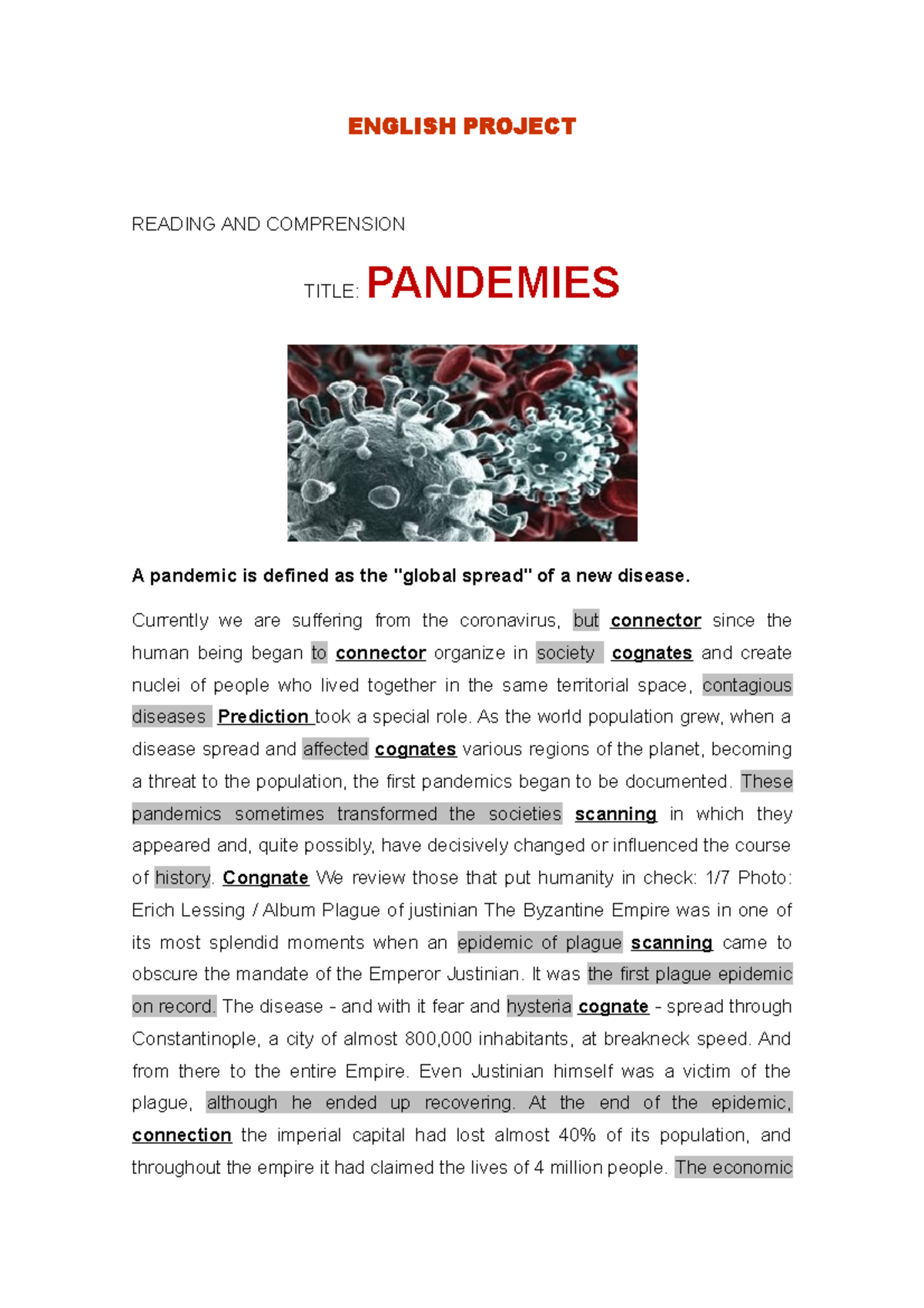 English project Es un proyecto de inglés que además de ayudar en la