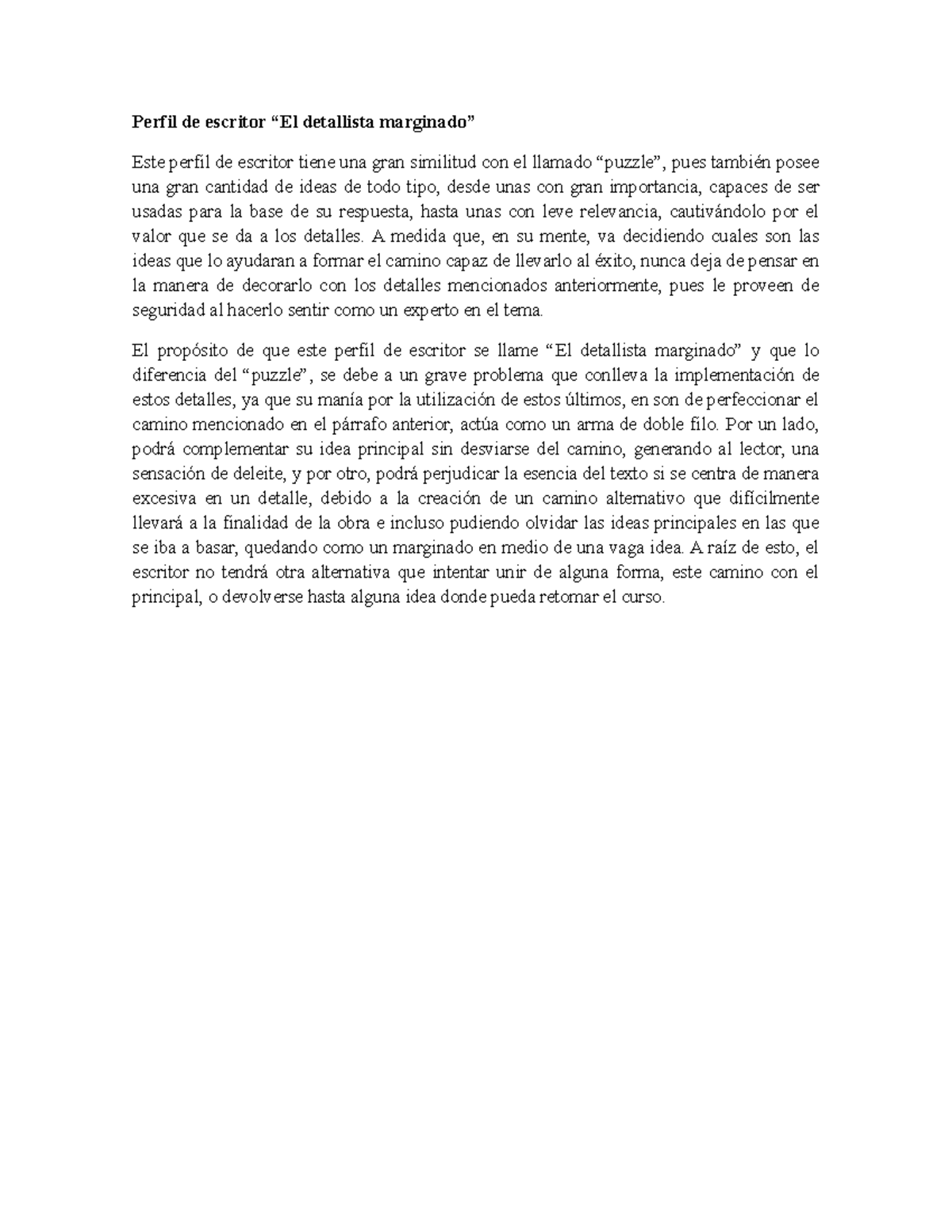 Wiki 2 - Wiki 2 d d d d dd d - Perfil de escritor "El detallista ...