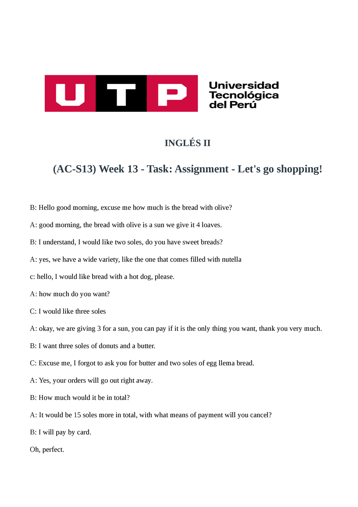 (AC-S13) Week 13 - Task Assignment - Let's Go Shopping - Ingles ...