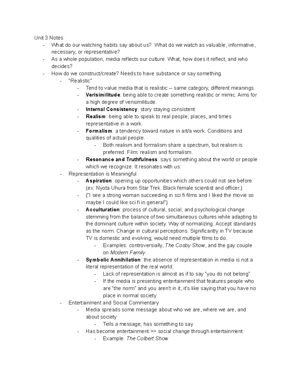 Exam 3 Mass Study Guide - Lecture notes n/a - Unit 3 Notes: - What do ...