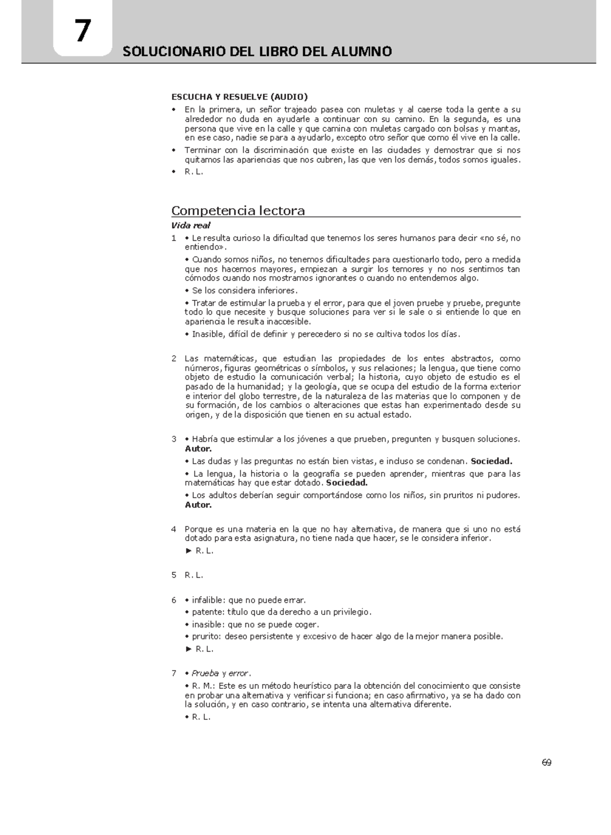 Lengua 4eso solucionario 69 78 - ESCUCHA Y RESUELVE (AUDIO) En la ...