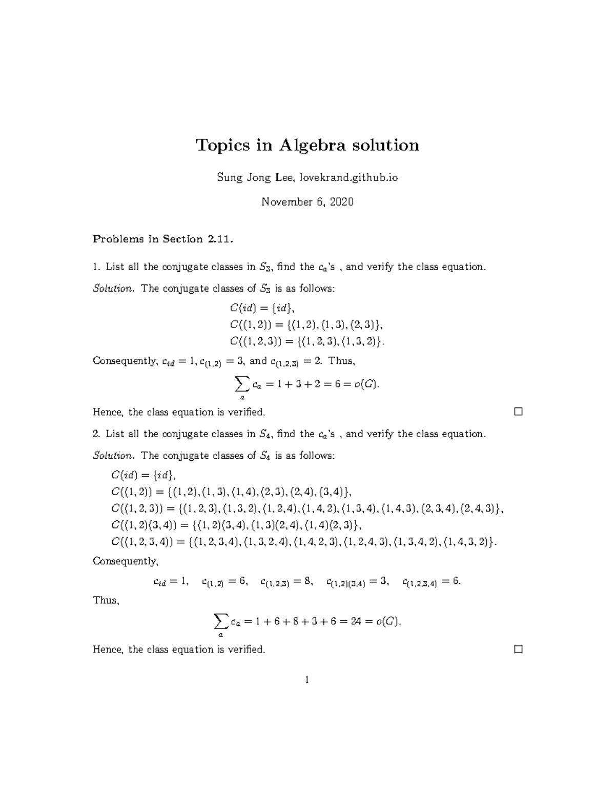 Herstein Topics in Algebra solution 2 - Topics in Algebra solution Sung ...