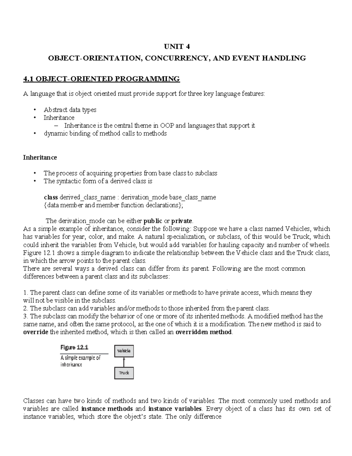 Unit-4 - answer and 2 mark question - UNIT 4 OBJECT-ORIENTATION ...