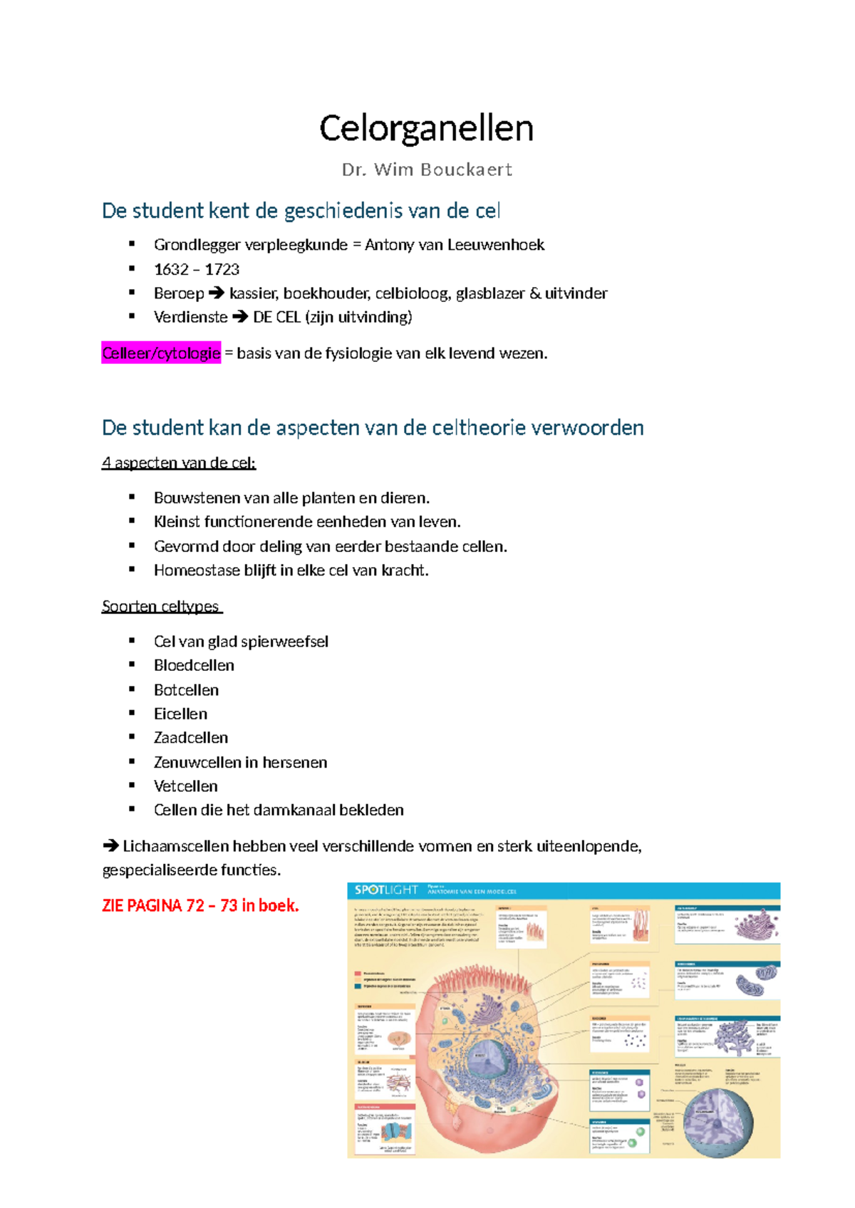 Celorganellen - Samenvatting fundamenten van de verpleegkunde ...