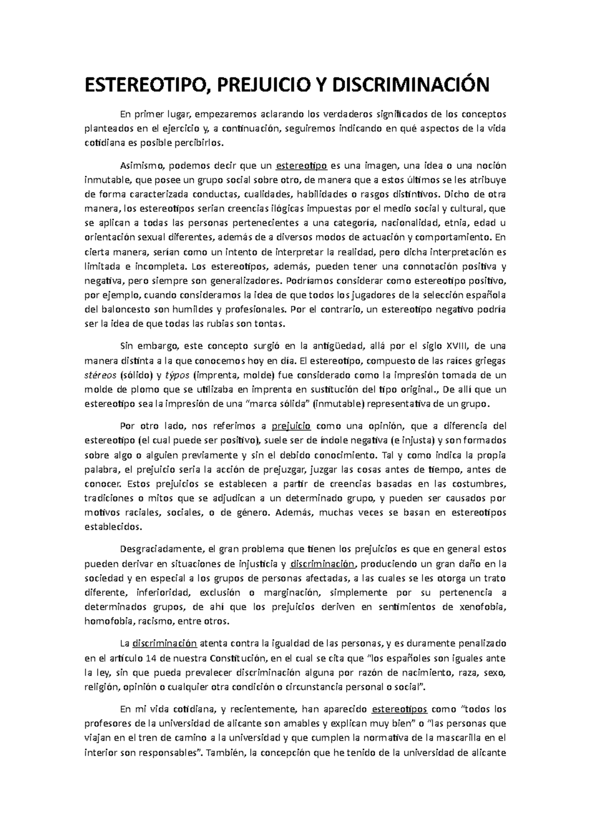 Estereotipo, Prejuicio Y Discriminacion - ESTEREOTIPO, PREJUICIO Y ...