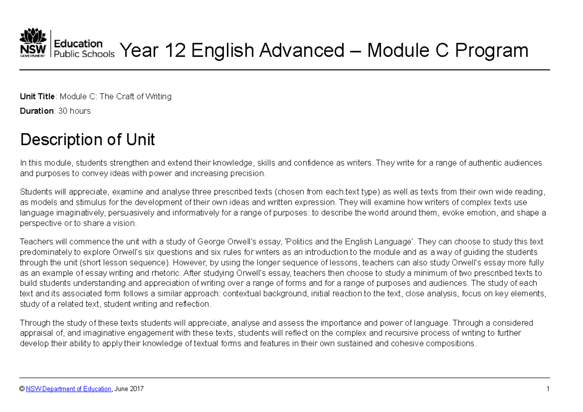 English-advanced-s6-the-craft-of-writing-module-c-program - Year 12 ...