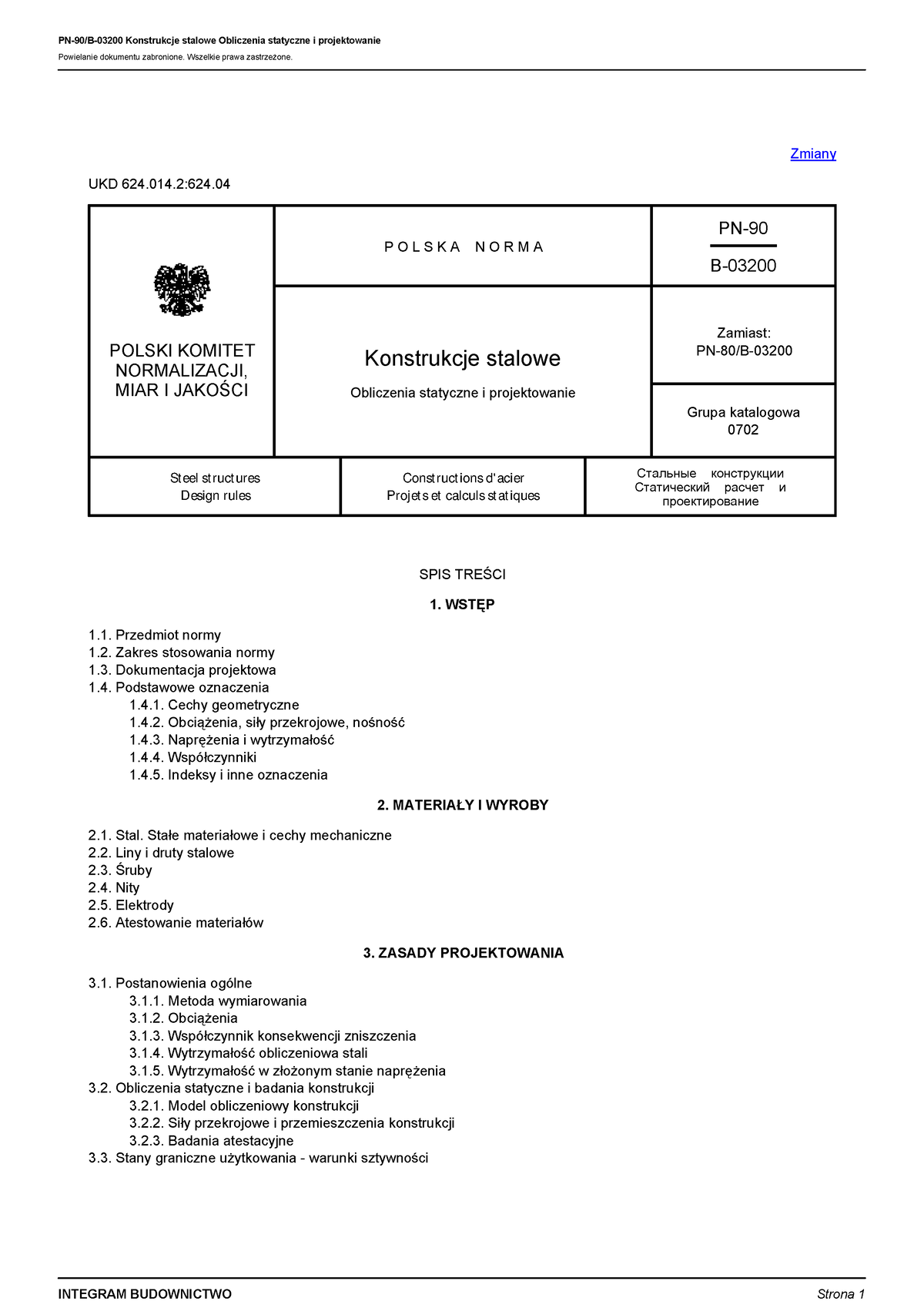 PN-B-03200 Stal - Norma Stalowa - Zmiany UKD 624.014:624. POLSKI ...