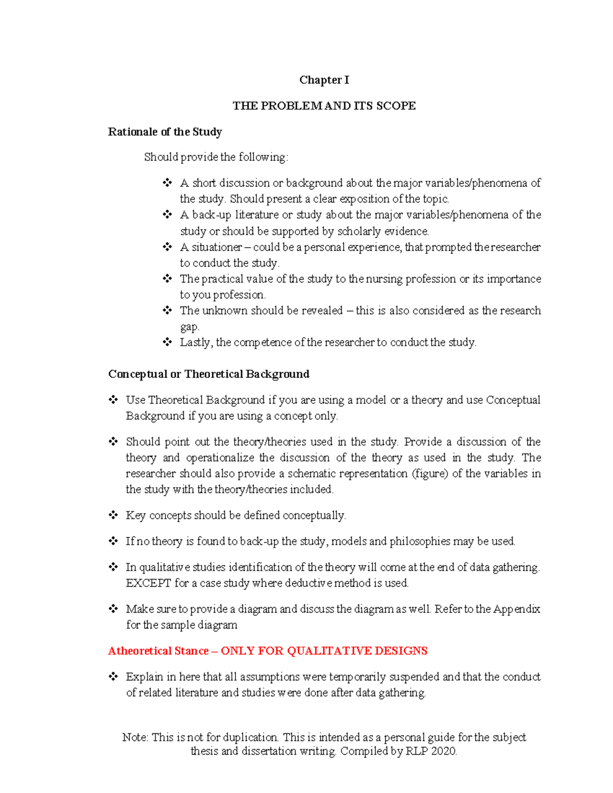 Guide to Making Chapter 1 SWU Phinma - Note: This is not for ...