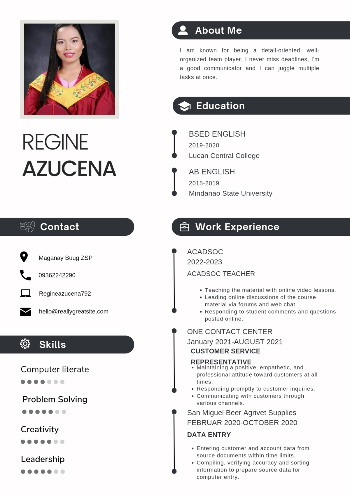 Updated resume - BSEd - English - Studocu