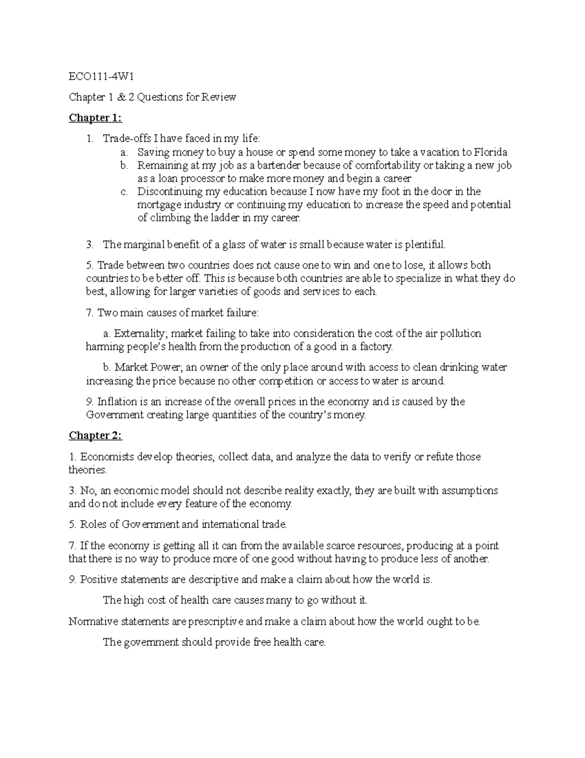 Questions For Review / Problems and Applications - Chapter 1 and 2 ...