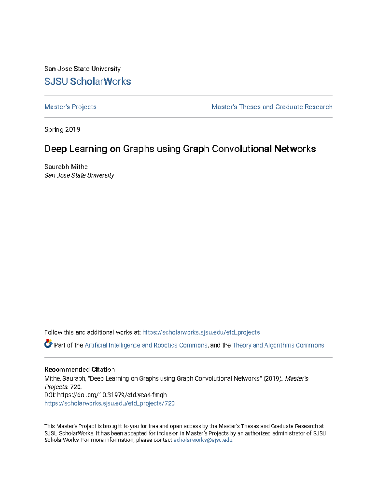 20230114 2019 MS San Jose Deep Learning on Graphs using Graph ...