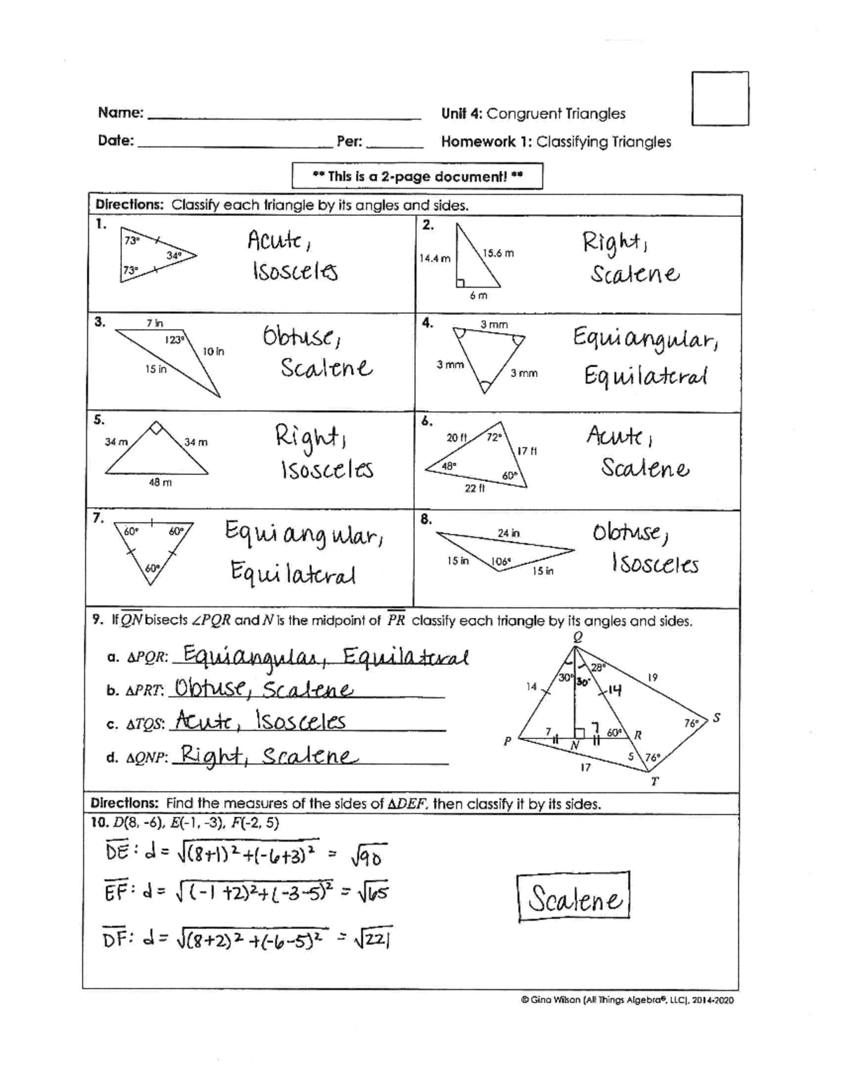 4.1 Classifying Triangles Answer Key Cw G Sp 4-1 Ans.pdf