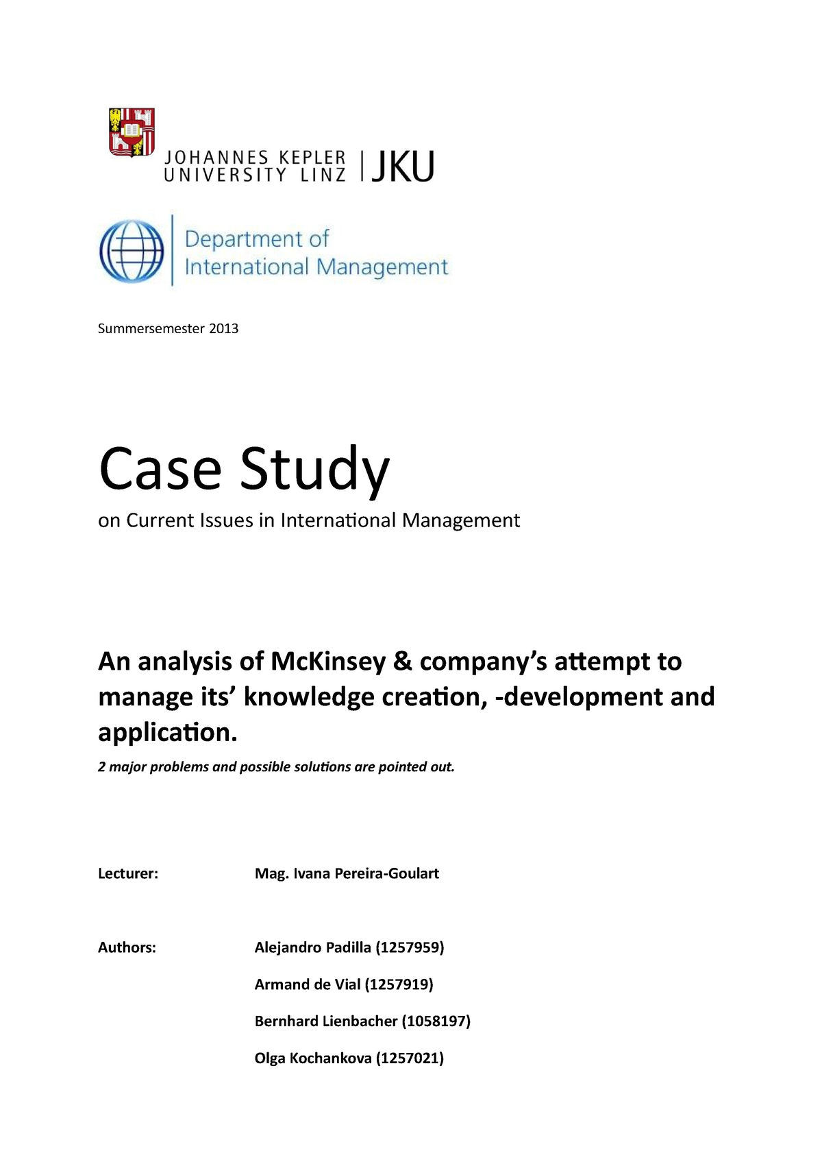 mckinsey case study competition