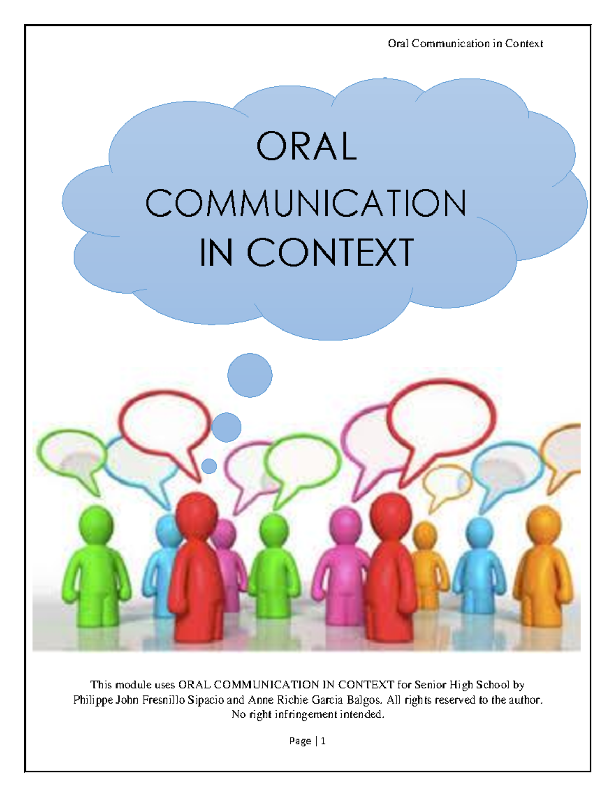 Period 3 ORAL Communication Module 3 Part 1 - This module uses ORAL ...