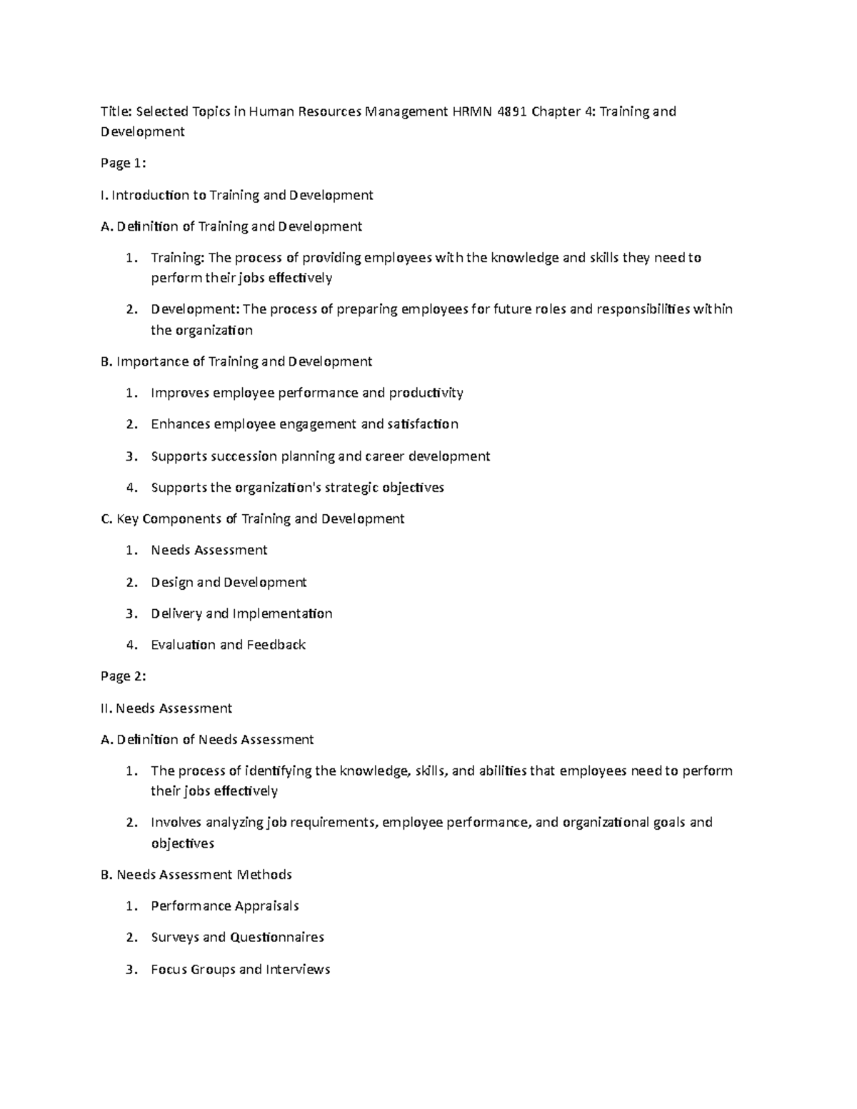 Selected Topics in Human Resources Management HRMN 4891 Chapter 4 ...