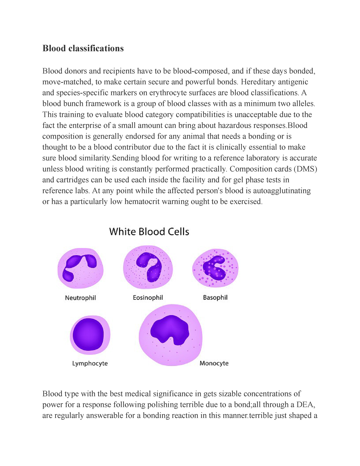 Blood classifications - Blood classifications Blood donors and ...