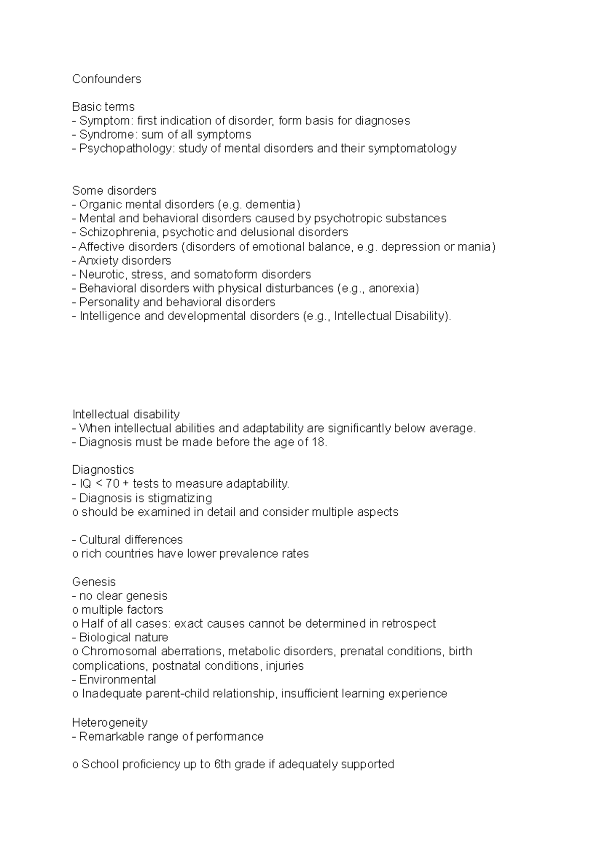 Confounders - Cognitive Psychology - Confounders Basic terms Symptom ...