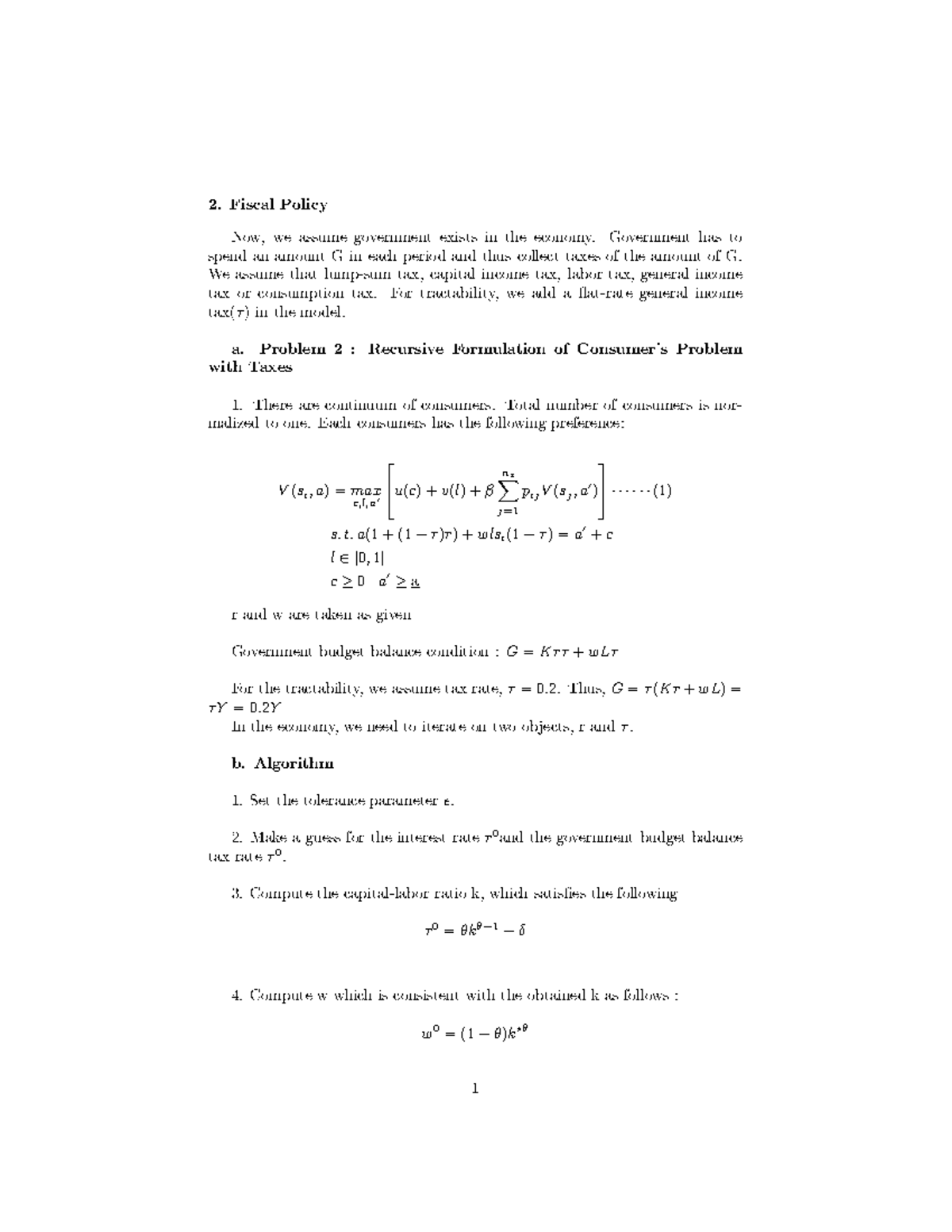 Final Exam problem 2 document - Fiscal Policy Now, we assume government ...