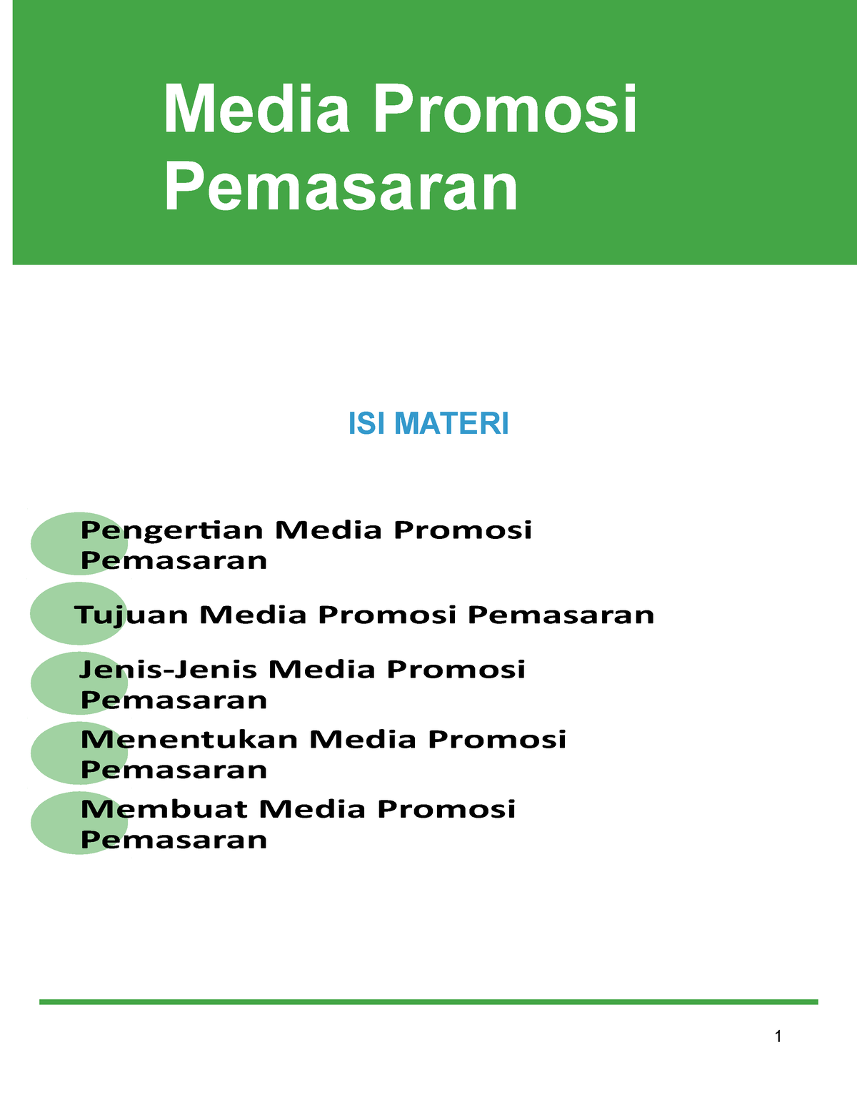 Modul Media Promosi Pemasaran - ISI MATERI Pengertian Media Promosi ...