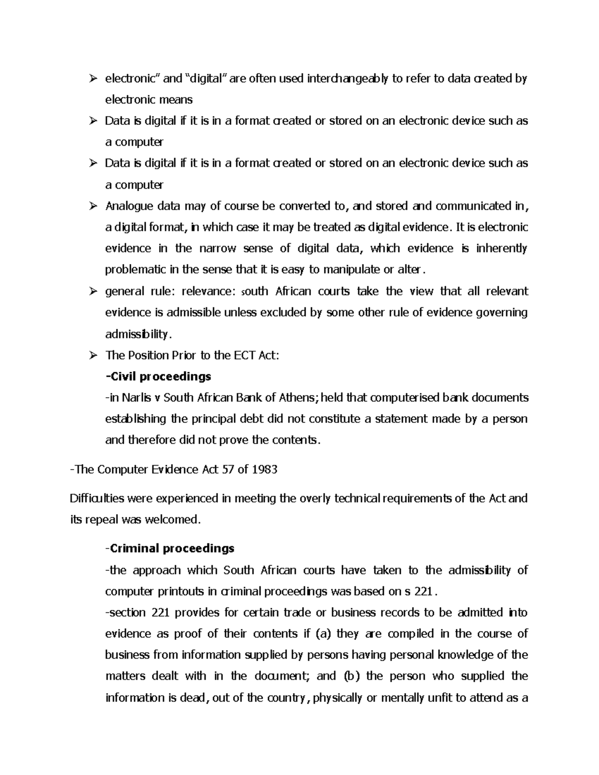 Study unit 16 electronic evidence - electronic” and “digital” are often ...