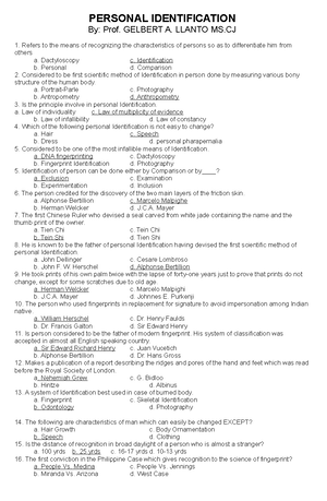 IM IN Personal Identification - CHAPTER I OVERVIEW OF PERSONAL ...