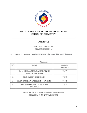 case study 2 biochemistry unimas