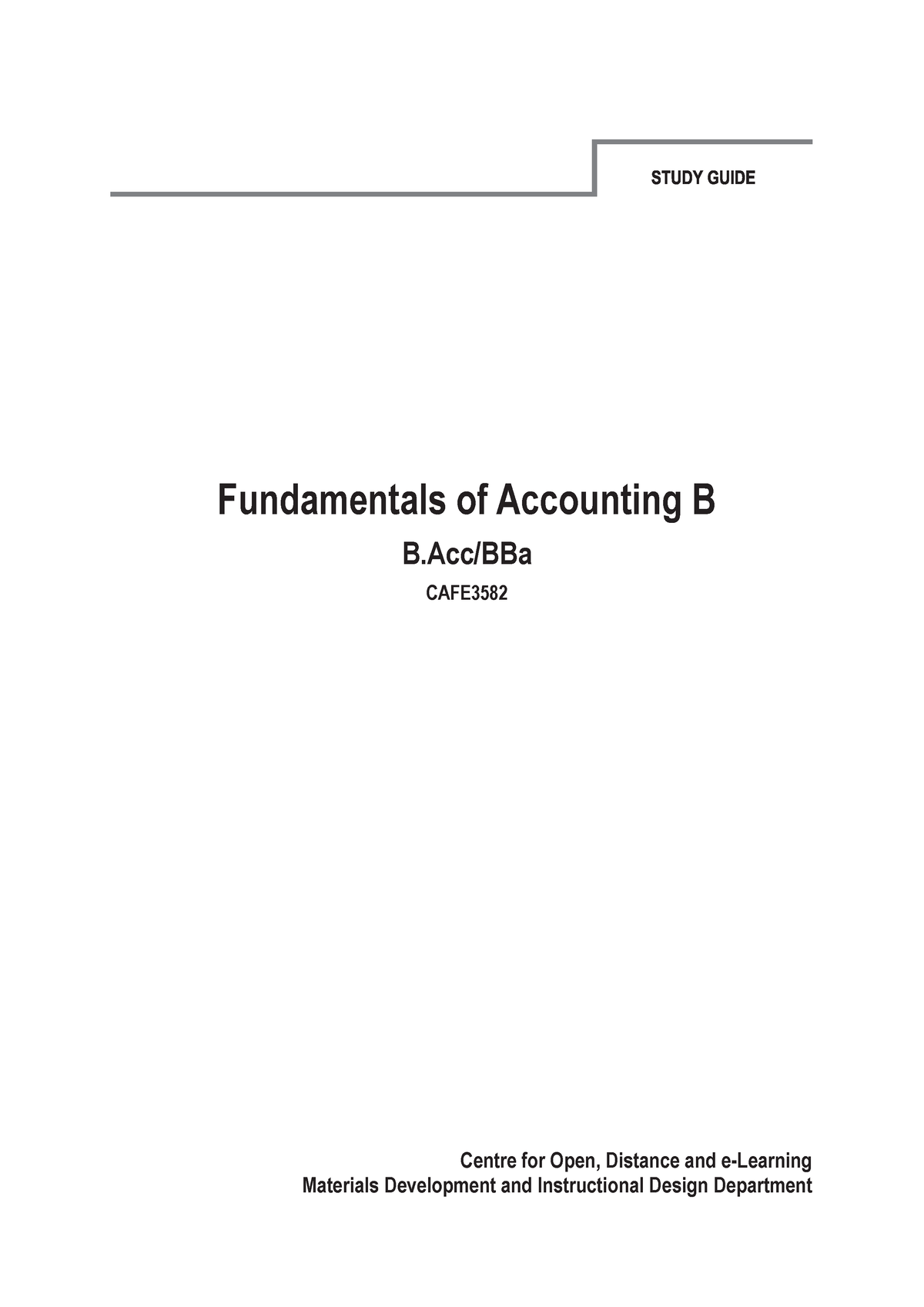 AFE3582 Fundamentals Of Accounting B 192pg - UNAM - Studocu