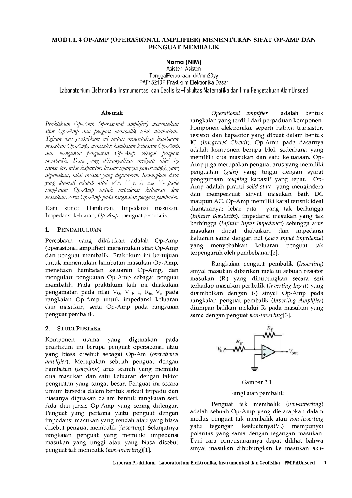 Op Amp Operasional Amplifier Menentukan Sifat Op Amp