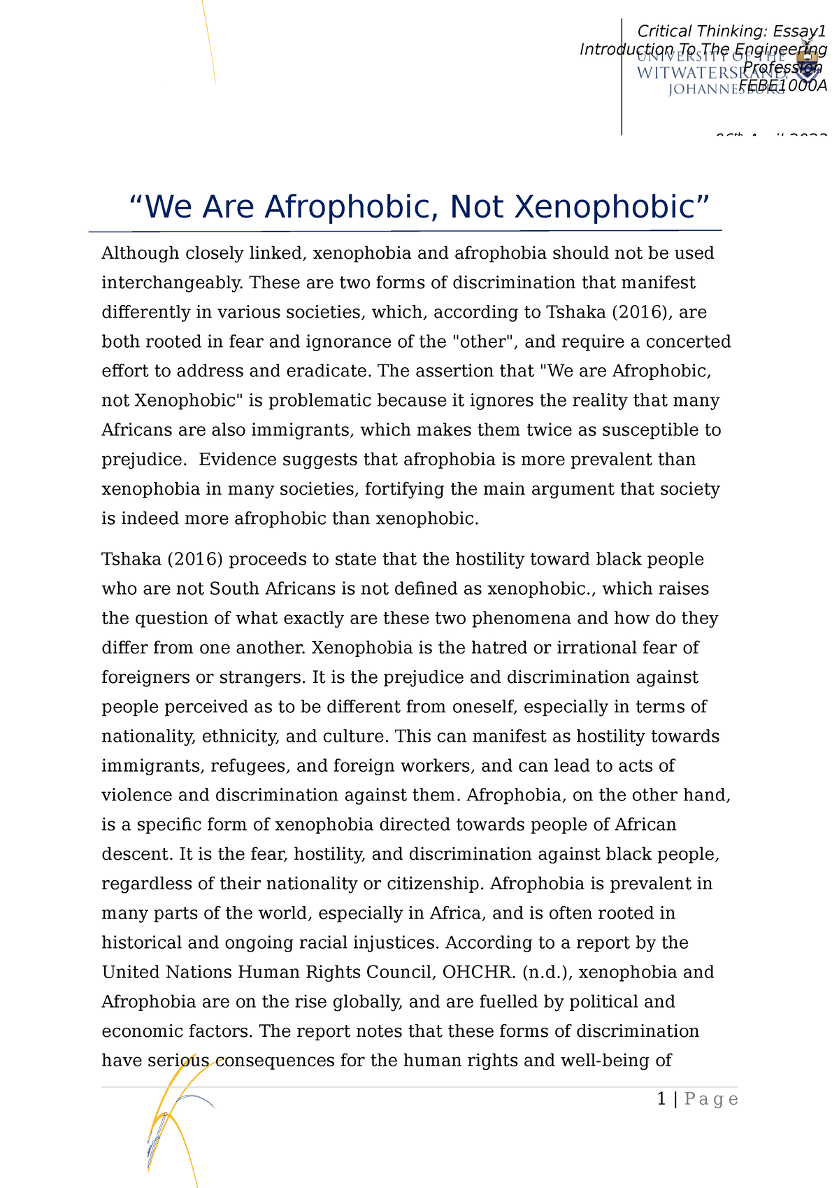 xenophobia ielts essay