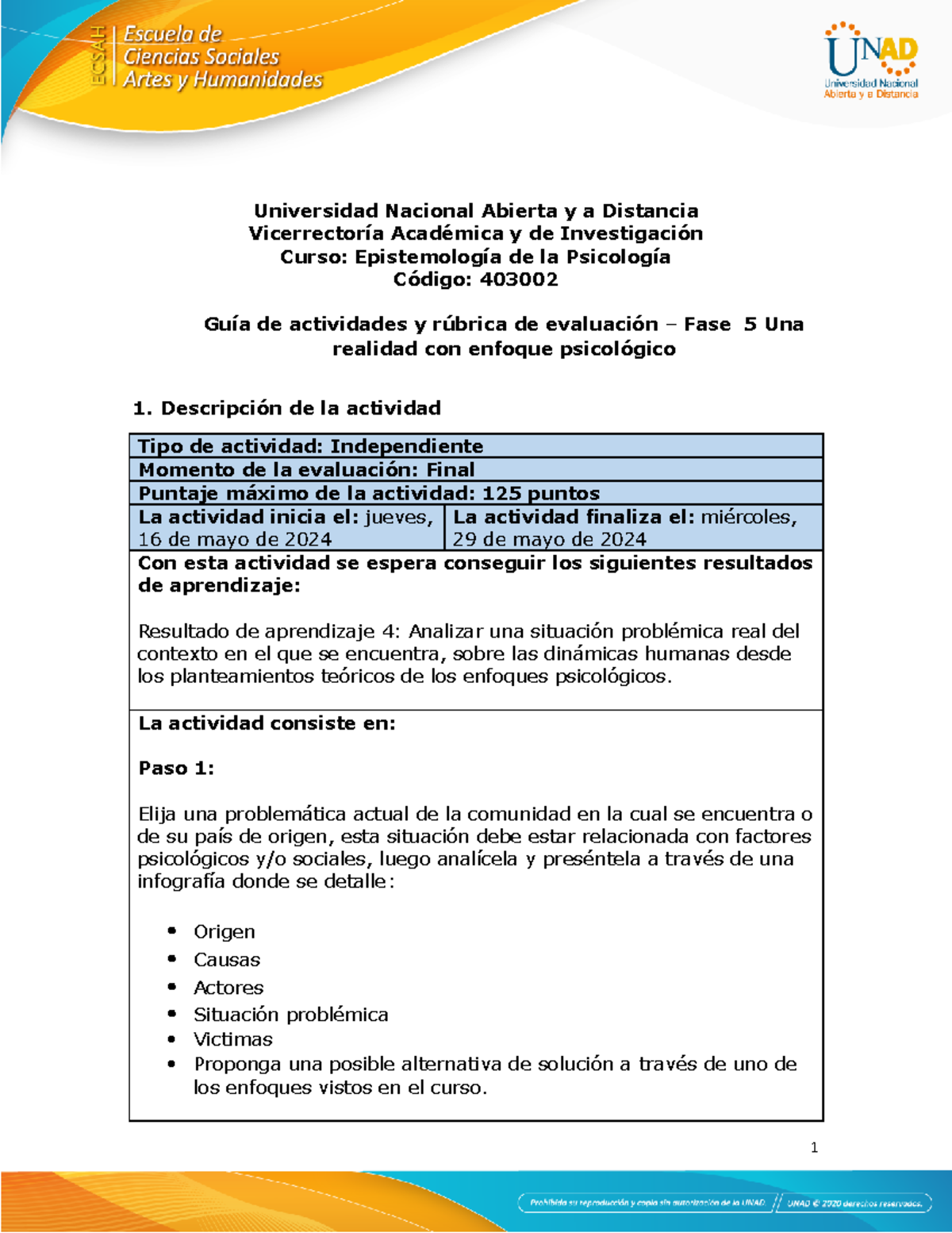 Guía de actividades y rúbrica de evaluación - Unidad 3 - Fase 5 - Una ...