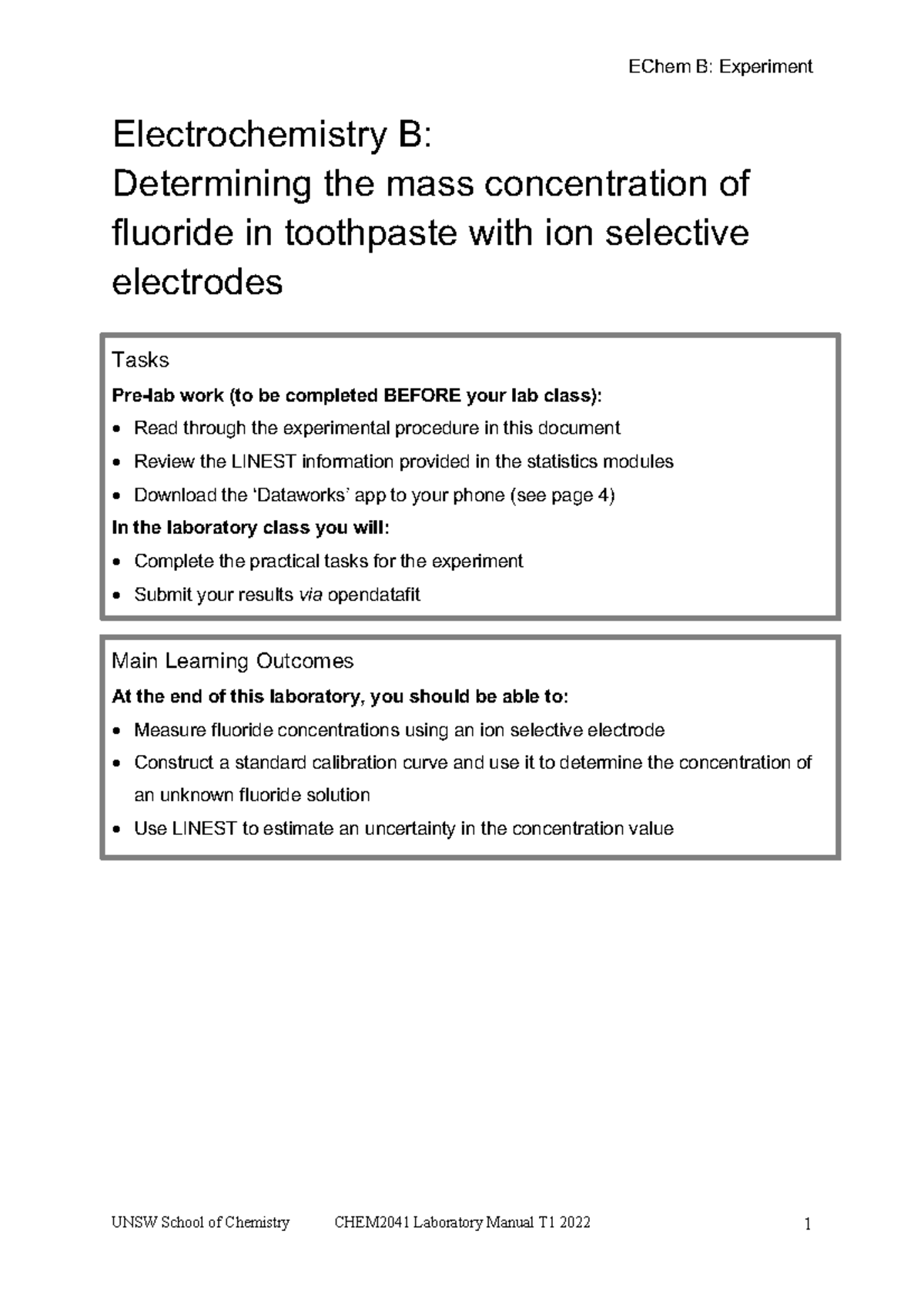 08E fluoride toothpaste - UNSW School of Chemistry CHEM2041 Laboratory ...