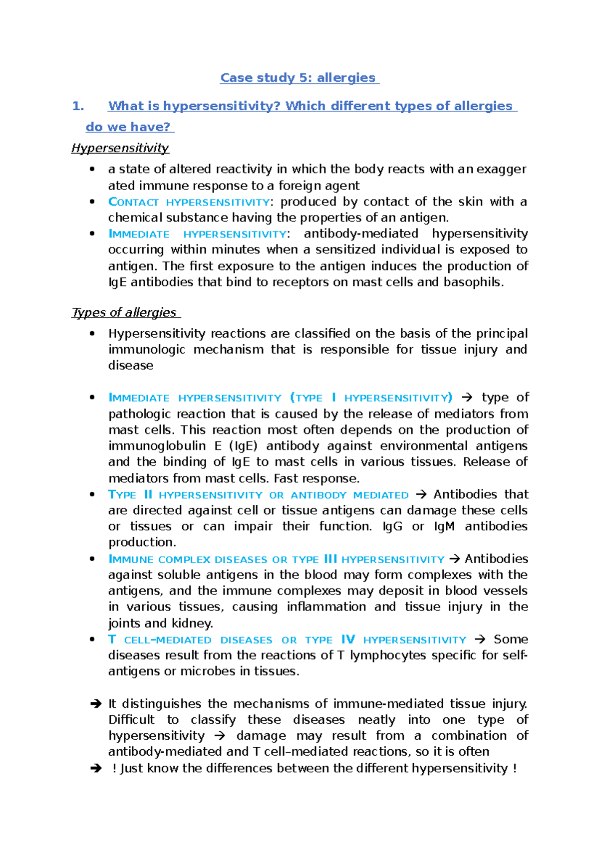 nursing case study allergy