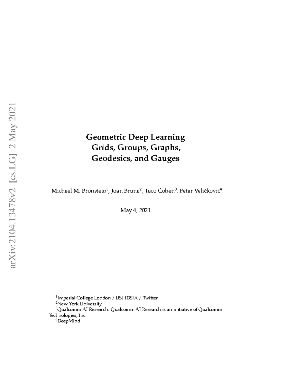 Geometeric deep learning - Geometric Deep Learning Grids, Groups ...