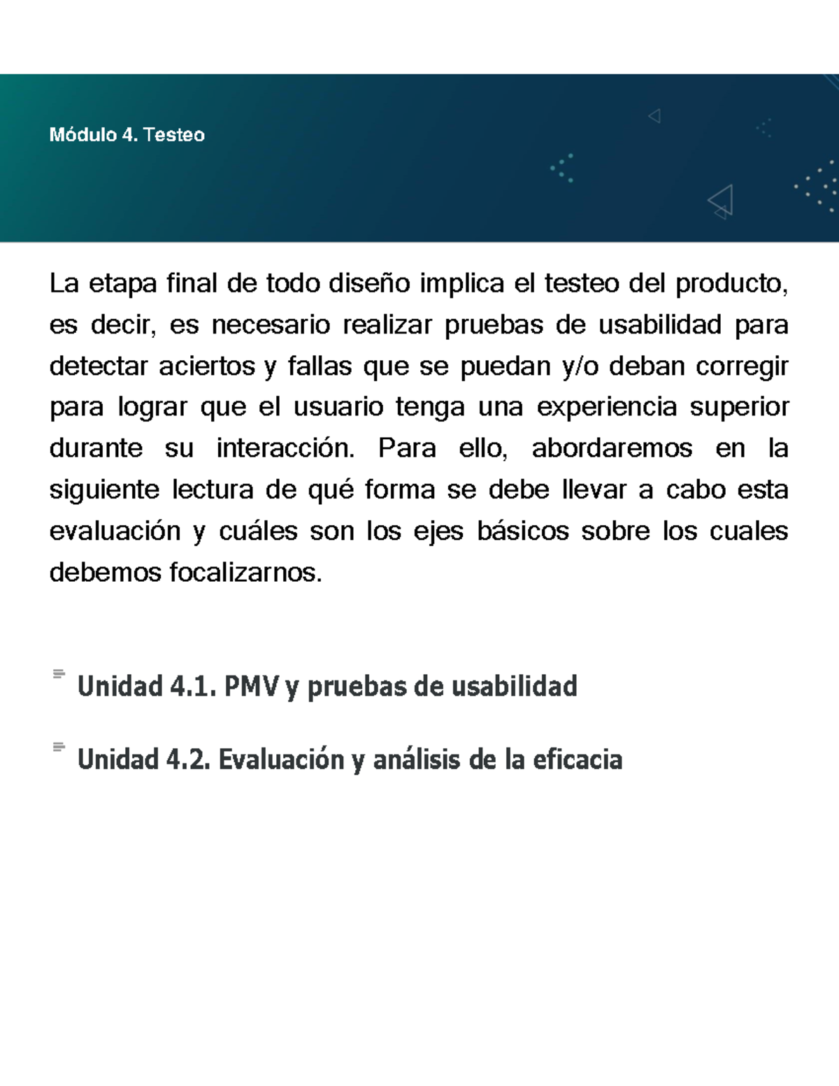 Módulo 4. Testeo - profe - Módulo 4. Testeo La etapa final de todo ...