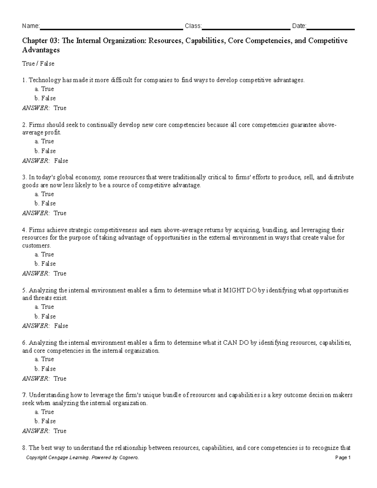 Chapter 03 Internal Organization Chapter 03 The Internal