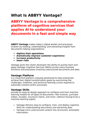 ABBYY Vantage Tutorial: Getting Started with Document Processing 