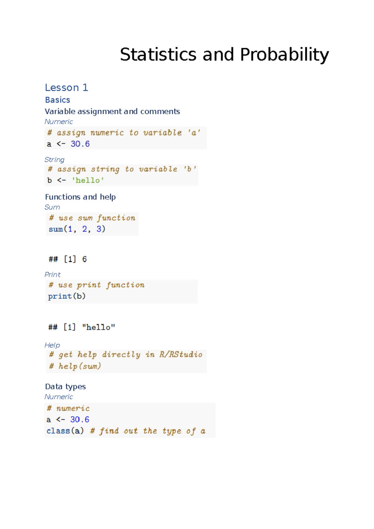 Statistics And Probability - Statistics And Probability Lesson 1 Basics ...