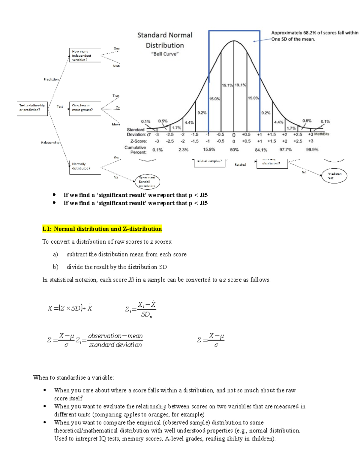 Summary of methods with examples - If we find a ‘significant result’ we ...