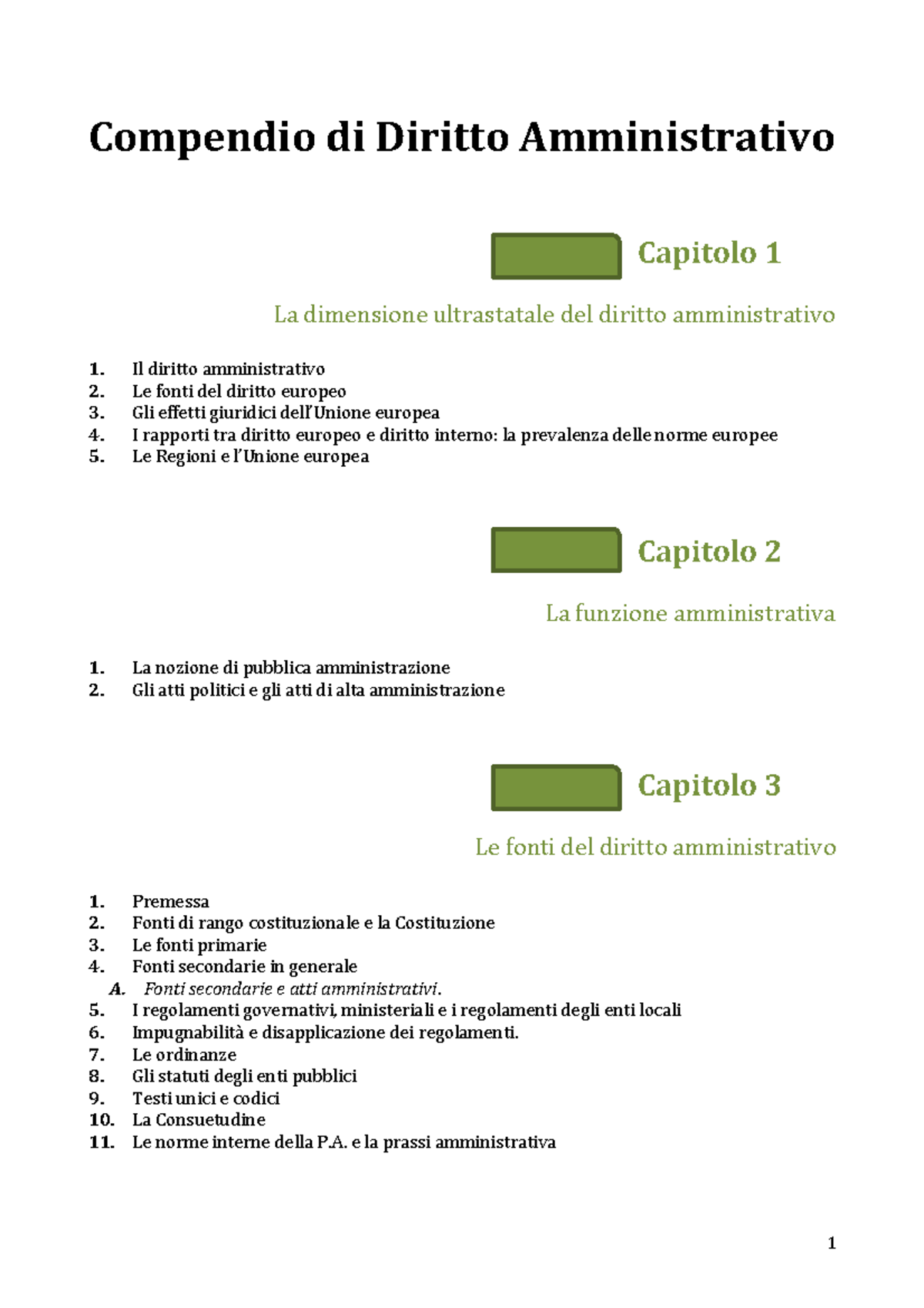 Diritto Amministrativo - Compendio Di Diritto Amministrativo Capitolo 1 ...