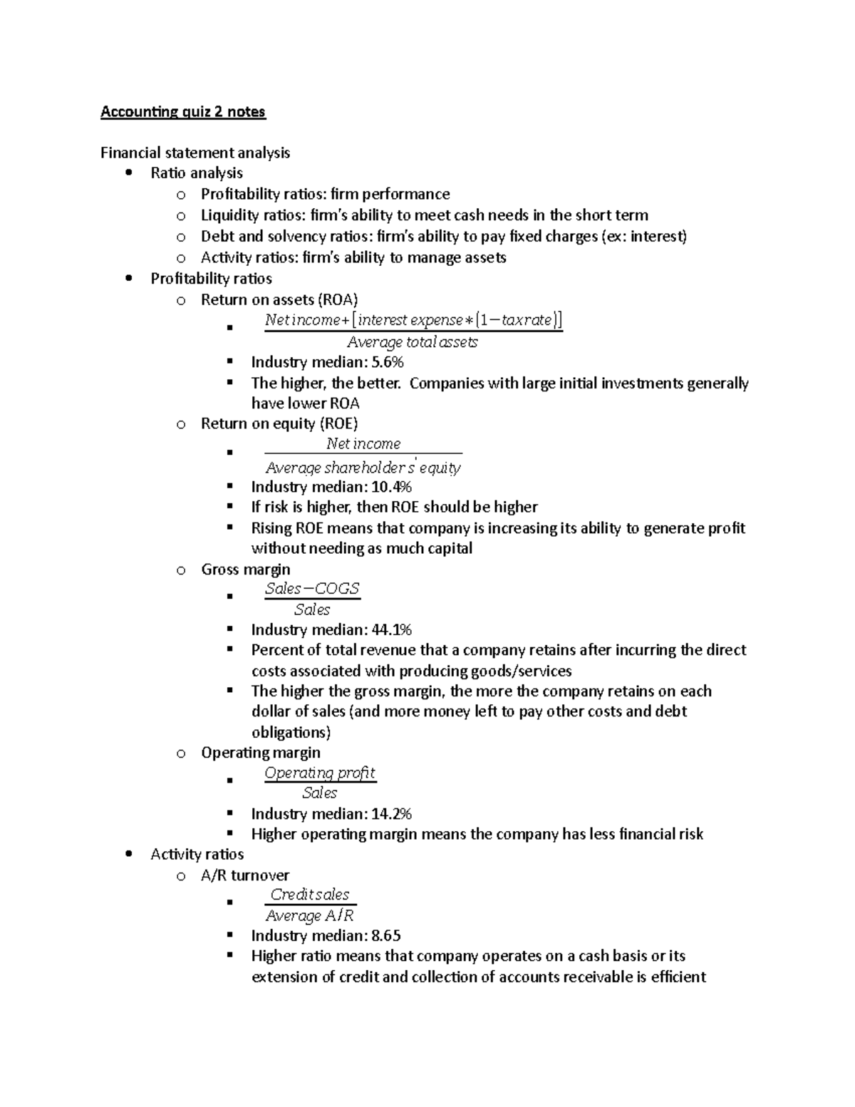 Quiz 2 Review - Summary Principles of Accounting I - Accounting quiz 2 ...
