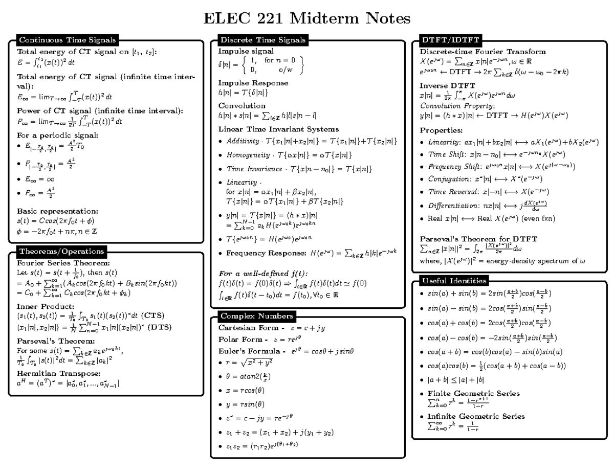 ELEC 221 Midterm Notes (notation+relations) - ELEC 221 Midterm Notes ...