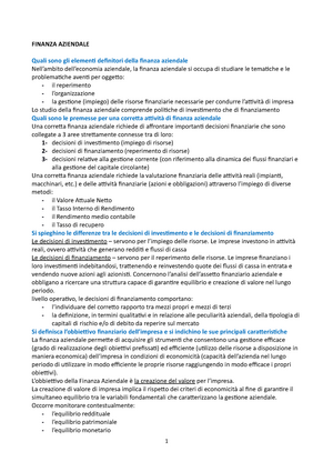 Finanza aziendale - FINANZA AZIENDALE Quando le imprese devono decidere i  modi di erogare un - Studocu