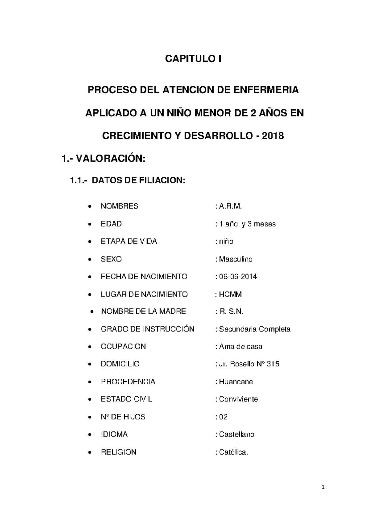 Proceso De Enfermeria En Cred Capitulo I Proceso Del Atencion De